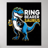 Ring Bearer T-rex Dino Funny Wedding Party Ring Di ポスター (正面)