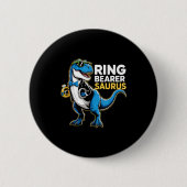 Ring Bearer T-rex Dino Funny Wedding Party Ring Di 缶バッジ (正面)