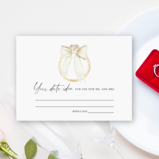 Ring Bow Bridal shower Date night ideas Date jar エンクロージャーカード
