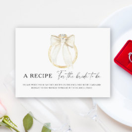 Ring bow bridal shower Recipe for the bride to be エンクロージャーカード