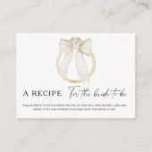 Ring bow bridal shower Recipe for the bride to be エンクロージャーカード (正面)