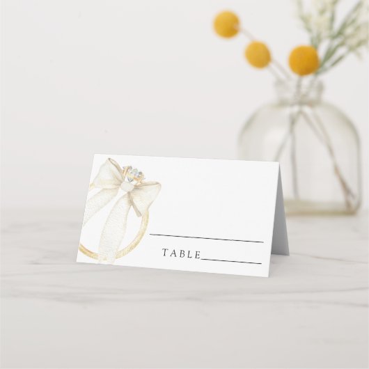 Ring bow bridal shower - wedding place cards プレイスカード (正面)