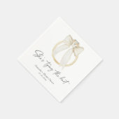 Ring Bow She's tying the knot Bridal Shower スタンダードカクテルナプキン (角)