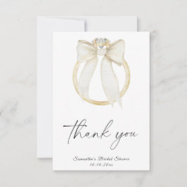 Ring Bow She's tying the knot Bridal Shower thanks サンキューカード