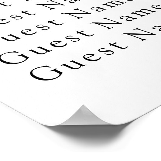 Ring Bow Wedding seating chart ポスター (角)