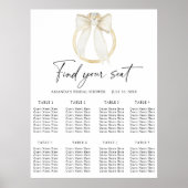 Ring Bow Wedding seating chart ポスター (正面)