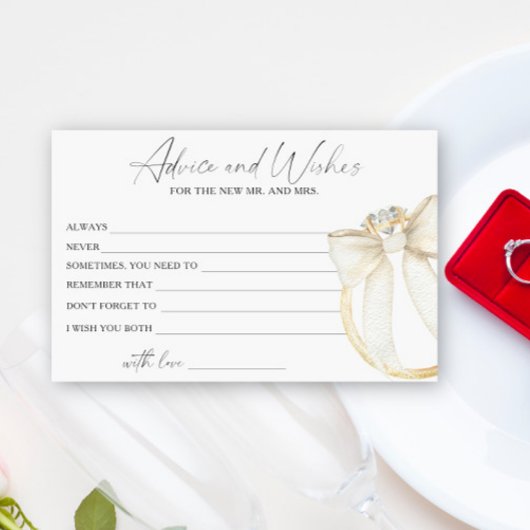 Ring Bridal Shower Advice and Wishes 便箋