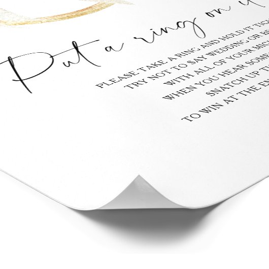 Ring bridal shower Put a ring on it game Post ポスター (角)