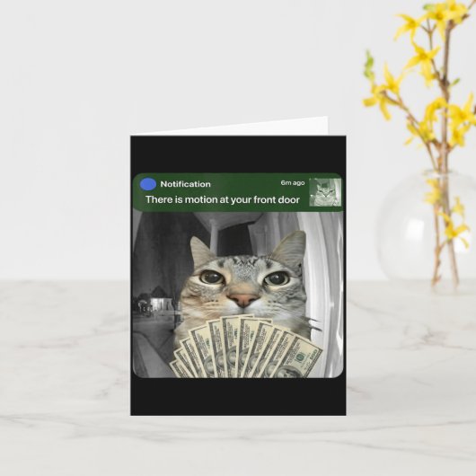 Ring Cat With Motion Meme  カード (黄色い花)