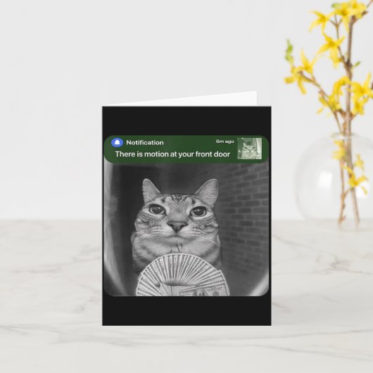 Ring Cat With Motion Meme  カード (黄色い花)