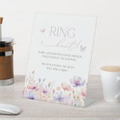 Ring Hunt Sign Bridal Shower Game Floral Butterfly 台座サイン (インサイチュ)