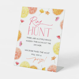 Ring Hunt Sign Bridal Shower Game Main Squeeze 台座サイン