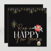 Ring In The New Year Faux Foil Party Invitation 招待状 (正面/裏面)