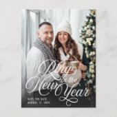 Ring in the New Year Photo Save the Date 案内ポストカード (正面)