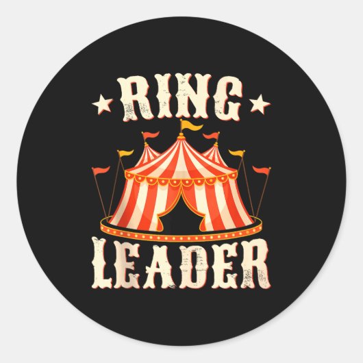 Ring Leader - Circus Lover Ringmaster Circus Party ラウンドシール (正面)