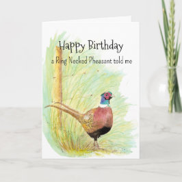 Ring Necked Pheasant Personality Birthday Fun Bird カード