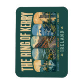 Ring of Kerry Ireland Landmarks Illustration Retro マグネット (縦)
