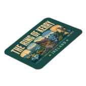 Ring of Kerry Ireland Landmarks Illustration Retro マグネット (左側)