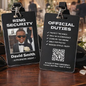 Ring Security Black White Formal Suit Groomsman's  バッジ