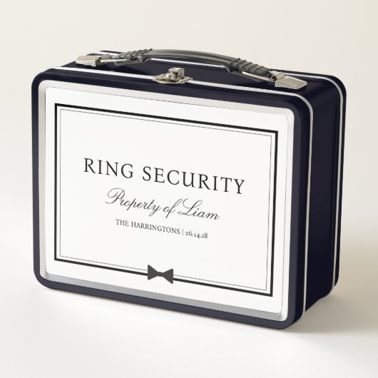 Ring Security Funny Wedding Custom Ring Bearer Box メタルランチボックス (正面)
