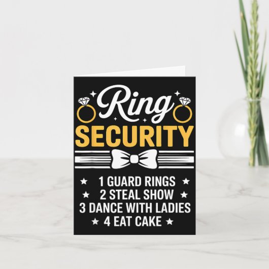 Ring Security Wedding Party Funny Ring Bearer  カード (正面)