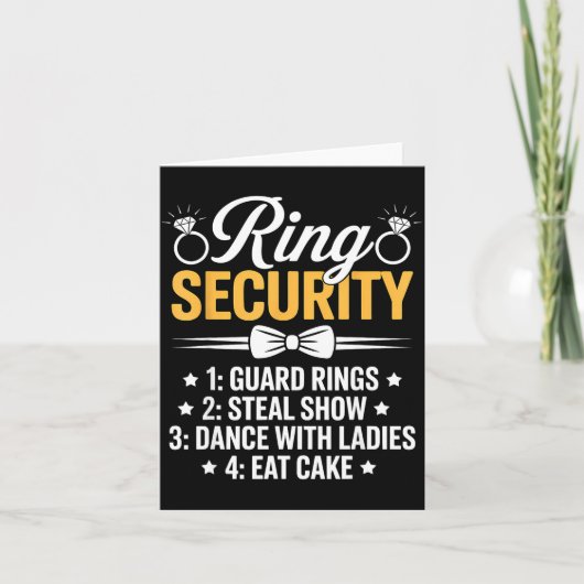 Ring Security Wedding Party Funny Ring Bearer  カード (正面)