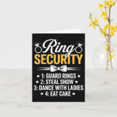 Ring Security Wedding Party Funny Ring Bearer  カード (黄色い花)