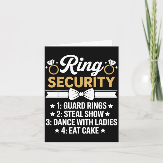 Ring Security Wedding Party Funny Ring Bearer カード (正面)