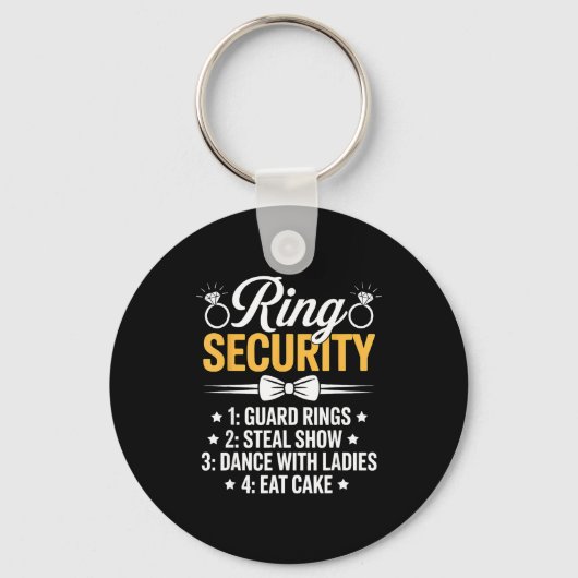 Ring Security Wedding Party Funny Ring Bearer キーホルダー (正面)