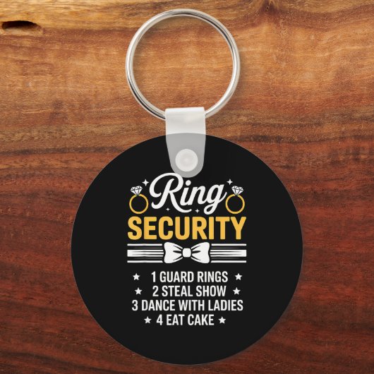 Ring Security Wedding Party Funny Ring Bearer  キーホルダー (正面)