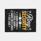 Ring Security Wedding Party Funny Ring Bearer  フリースブランケット (正面(横))