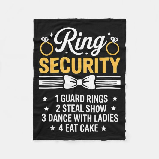 Ring Security Wedding Party Funny Ring Bearer  フリースブランケット (正面)
