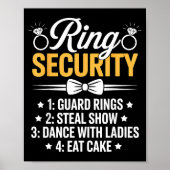 Ring Security Wedding Party Funny Ring Bearer  ポスター (正面)