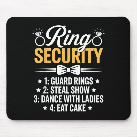 Ring Security Wedding Party Funny Ring Bearer  マウスパッド (正面)