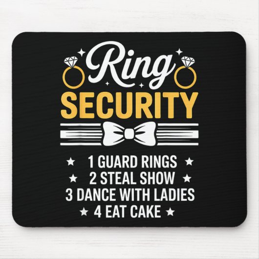 Ring Security Wedding Party Funny Ring Bearer  マウスパッド (正面)