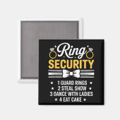 Ring Security Wedding Party Funny Ring Bearer  マグネット (正面/裏面)