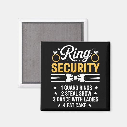 Ring Security Wedding Party Funny Ring Bearer  マグネット (正面/裏面)