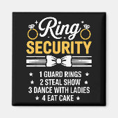 Ring Security Wedding Party Funny Ring Bearer  マグネット (正面)