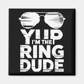 Ring Security Wedding Party Funny Ring Bearer マグネット (正面)