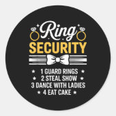 Ring Security Wedding Party Funny Ring Bearer  ラウンドシール (正面)