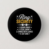 Ring Security Wedding Party Funny Ring Bearer  缶バッジ (正面)