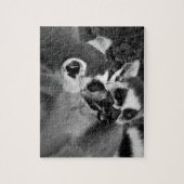 Ring tailed lemur couple eating watermelon ジグソーパズル (縦)