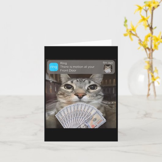 Ring There Is Motion At Your Front Door Funny Meme カード (黄色い花)