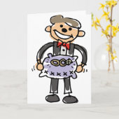 Ringbearerの結婚指輪の枕 カード (黄色い花)