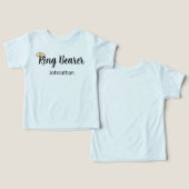 Ringbearer Script金ゴールド結婚のリングや輪少年の名前 (デザイン正面&裏面)