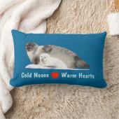 Ringedシール – コールドノーズ暖かいハート ランバークッション (ブランケット)