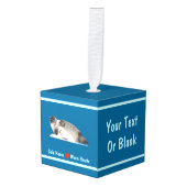 Ringed Seal – コールドノーズ、暖かいハート キューブオーナメント (正面アングル)