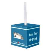 Ringed Seal – コールドノーズ、暖かいハート キューブオーナメント (裏面アングル)