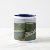 Ringer Tasse blau An der Loreley im Mittelrheintal マグカップ (中央)