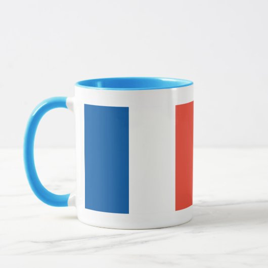 Ringer Tasse blau Frankreich Fahne マグカップ (左)